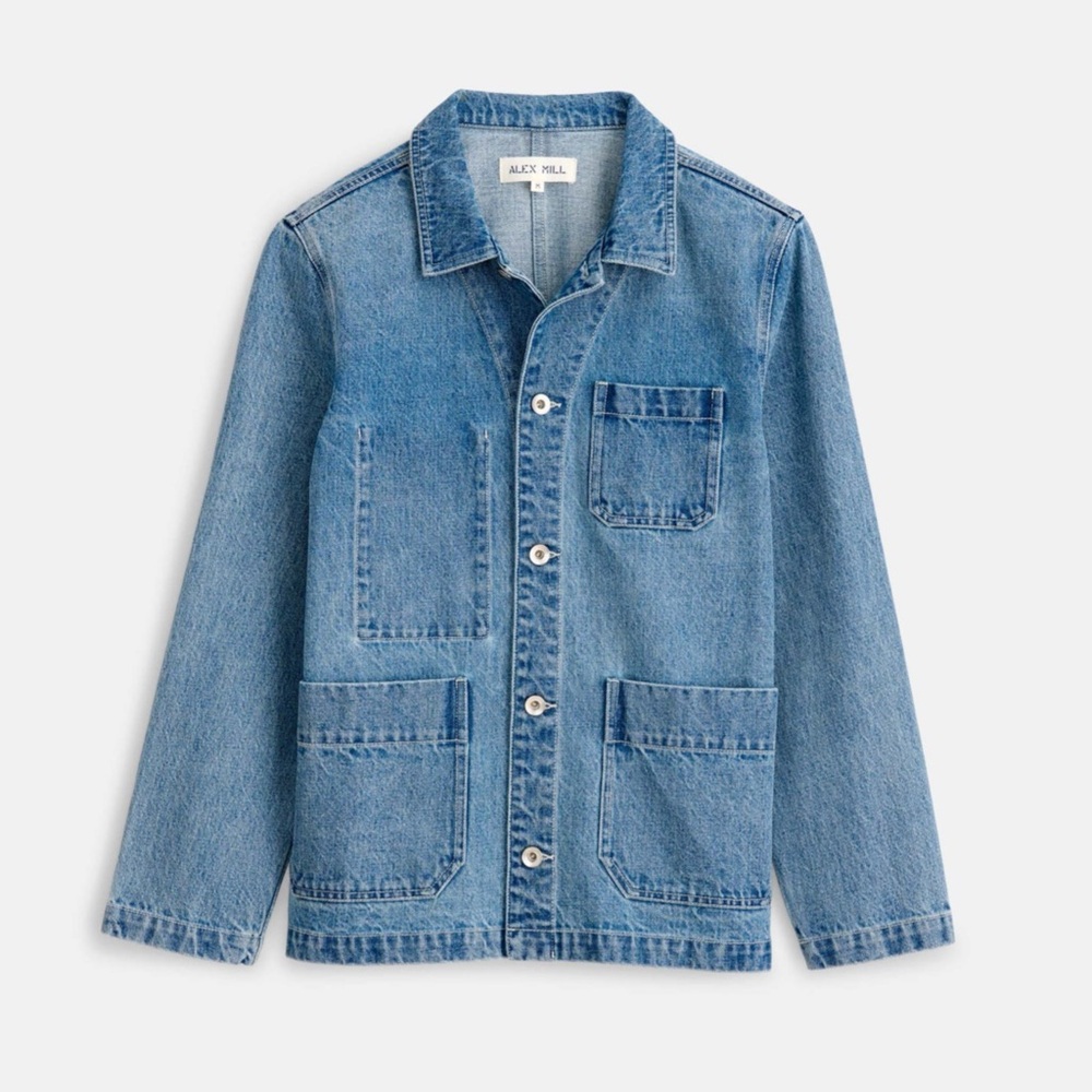 Alex Mill Britt Work Jacket Denim Chore Utility Relaxed Medium